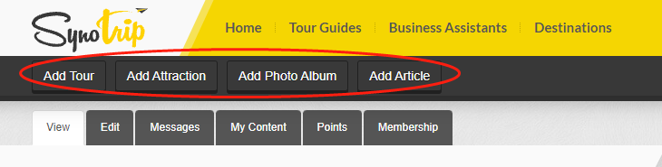 profile page